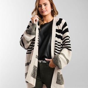 Buckle Variegated Flyaway Cardigan Sweater